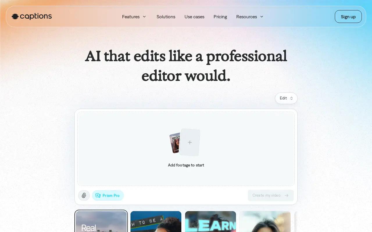 Captions homepage, October 2026