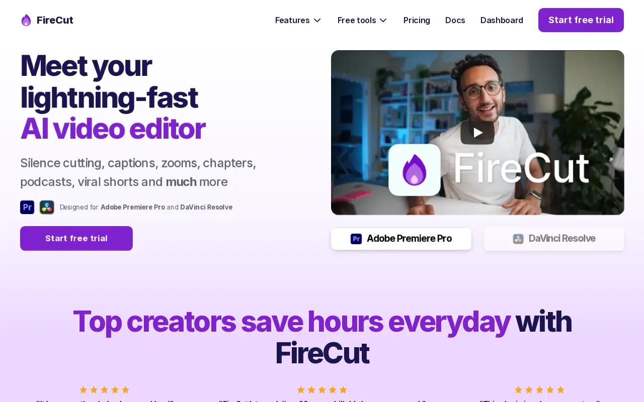 FireCut homepage, October 2026